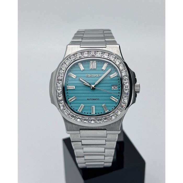 Custom Seiko Mod • Double Diamond Tiffany Nautilus • 40mm